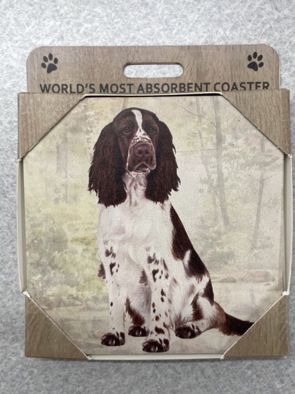 NEW Springer Spaniel Dog Stone Coaster 4x4 World's Most Absorbent Pet Lover Gift